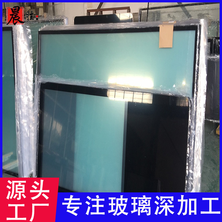 加工会议显示屏防眩光玻璃定制丝印黑边教学机面板钢化玻璃盖板厂