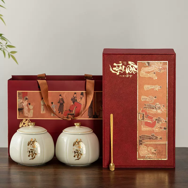 传承陶瓷茶叶罐瓦罐红茶绿茶白茶密封防潮储物礼盒包装家用