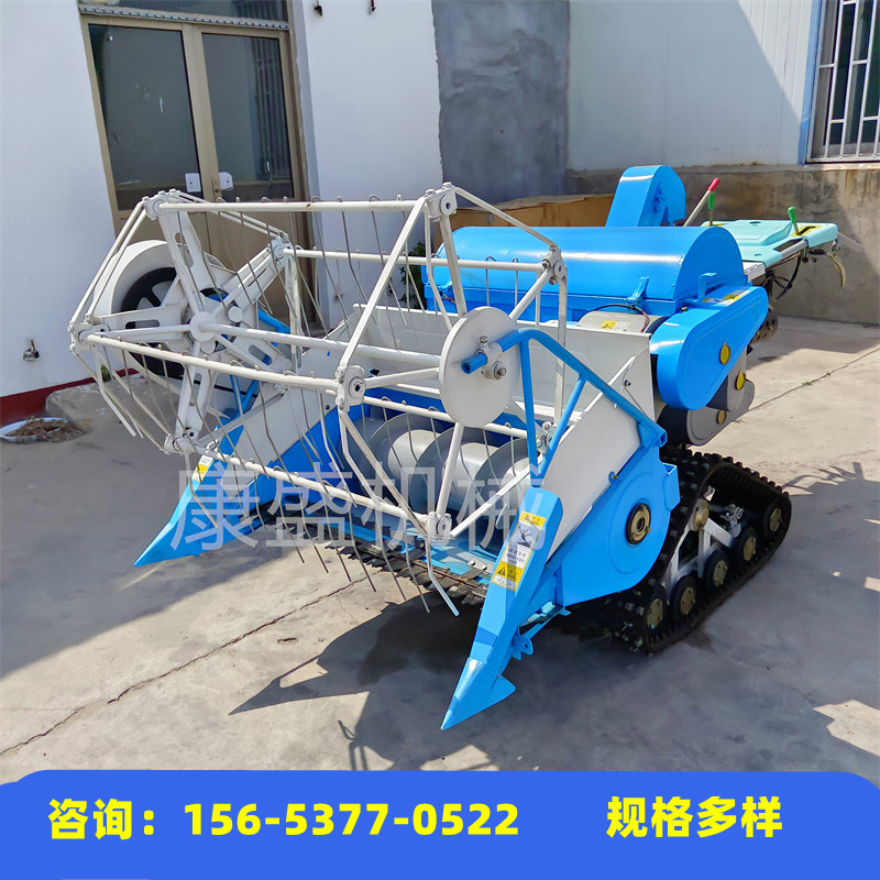 柴油电启动小型水稻收割机 全喂入稻谷收割机烂泥田联合家用