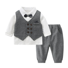 Cocapsol男童套装儿童衣服春秋婴儿百天周岁绅士礼服长袖宝宝套装