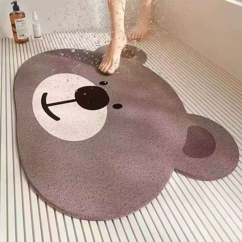 Cute Cartoon Bathroom Silk Loop Floor Mat, Entrance Door Mat, Non-Slip Door Mat, Wear-Resistant, Easy to Clean Mat