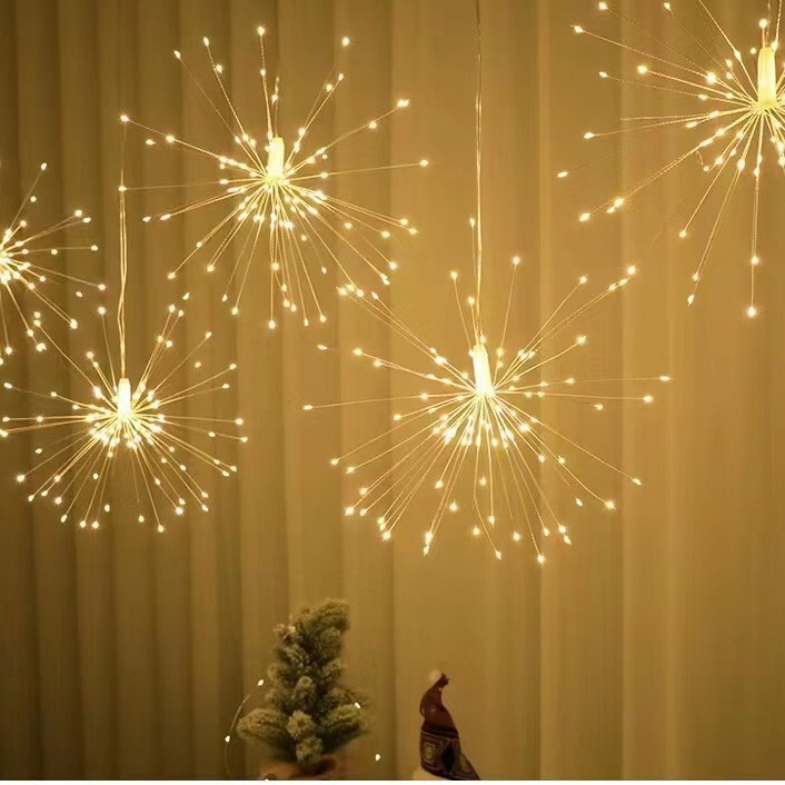 Remote control fireworks lights led lights string indoor and outdoor waterproof atmosphere decorative chandelier hanging explosive fireworks lights Remote control fireworks lights led lights string indoor and outdoor waterproof atmosphere decorative chandelier hanging explosive fireworks lights