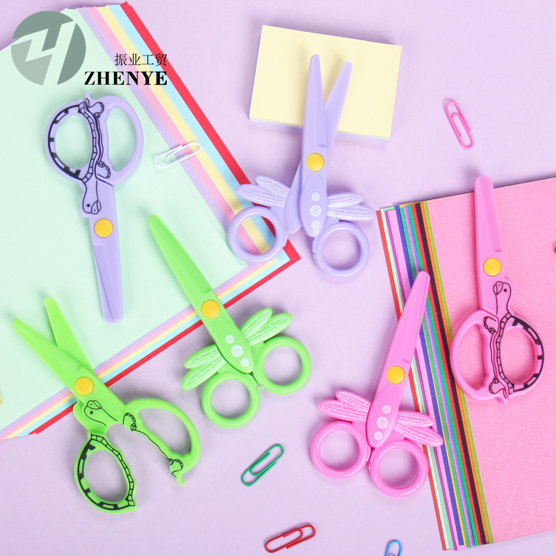Animal-shaped children's PP plastic craft scissors, suitable for primary school students, DIY cartoon scissors, anti-pinching hand
