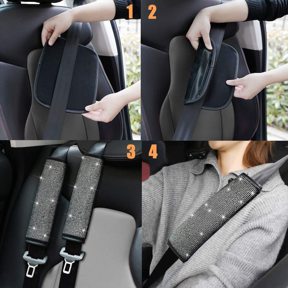 Cross-Border Rhinestone Shoulder Pad Seatbelt Cover for Car Interior, Full Rhinestone Safety Belt Protector