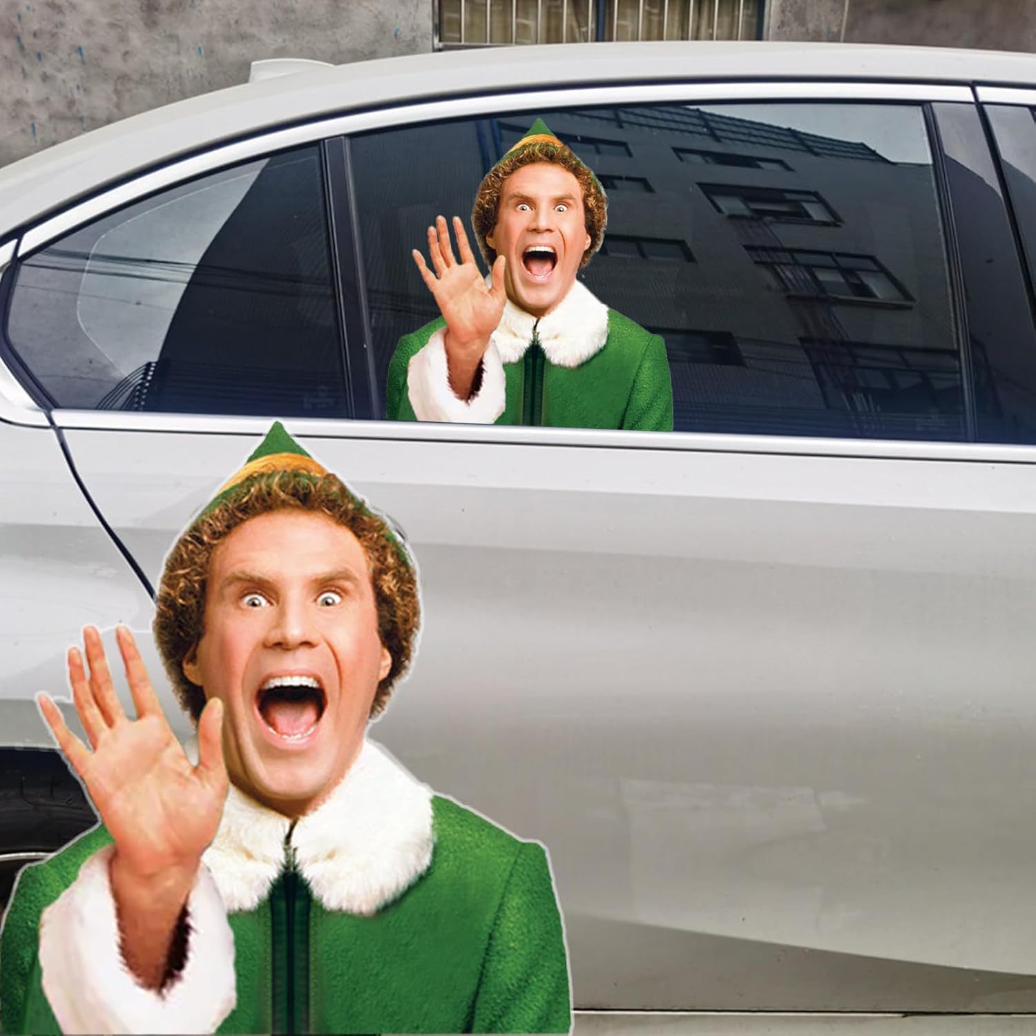 Amazonas Buddy Genie Saludos pegatinas de automóviles graciosas pegatinas de ventanas de Navidad decal art de pared image 6