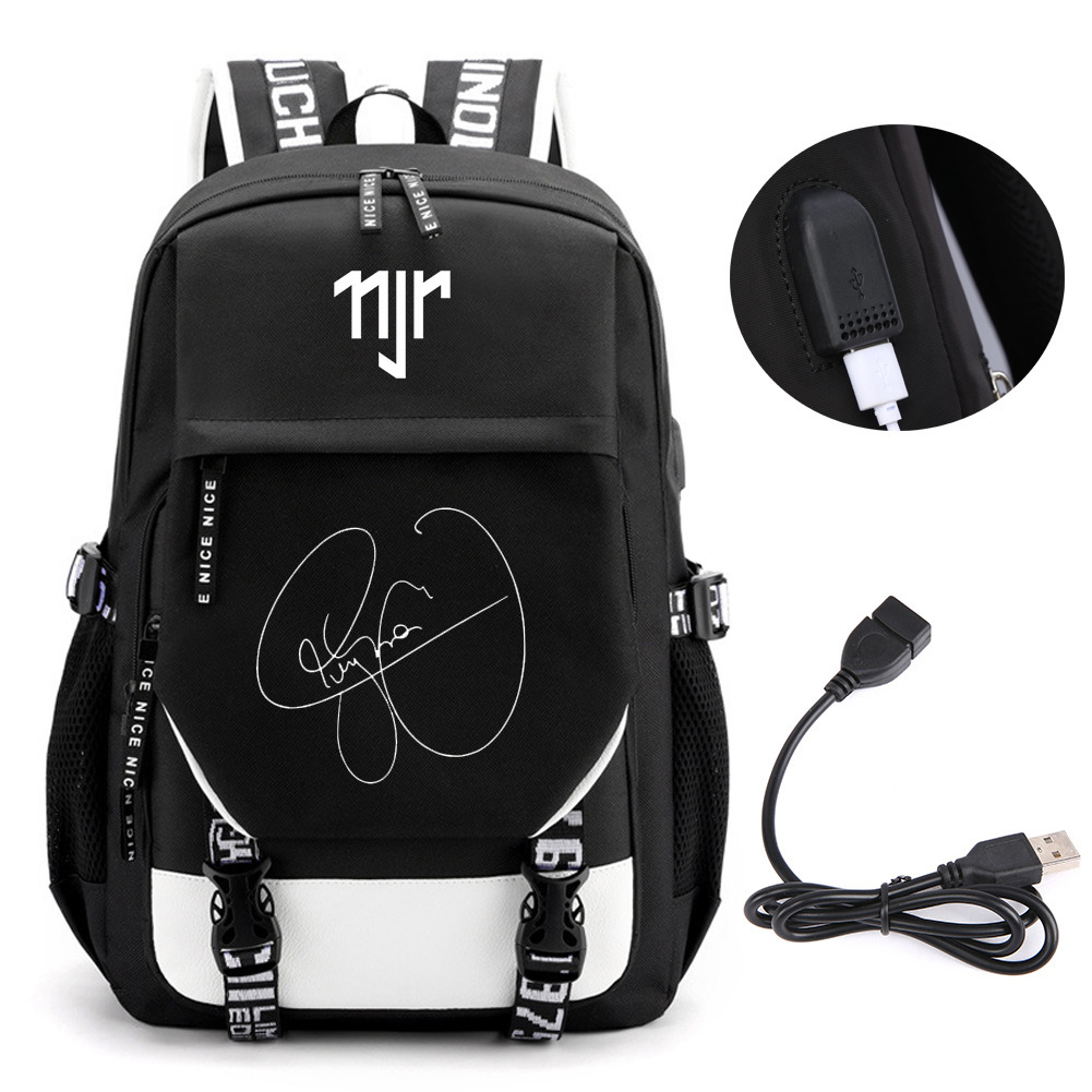 Comercio exterior estrellas de fútbol mochila de moda coreana transfronteriza mochila adolescente USB mochila escolar escolar