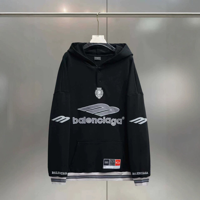 Cross-Border Authentic Version Paris B Brand 2026 New Model Manchester United Letter Embroidery Printed Hooded Sweatshirt Unisex Cross-Border Authentic Version Paris B Brand 2026 New Model Manchester United Letter Embroidery Printed Hooded Sweatshirt Unisex