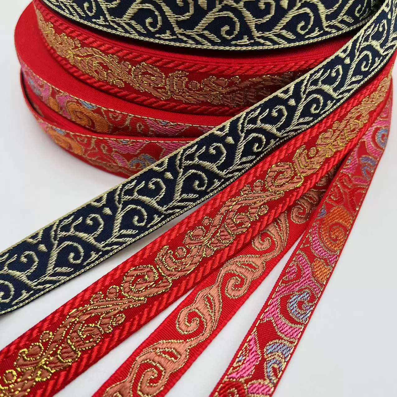 В наличии 2 см Новогодняя яркая шелковая лента с новогодним Hanfu декоративная лента аксессуары для волос DIY оптом