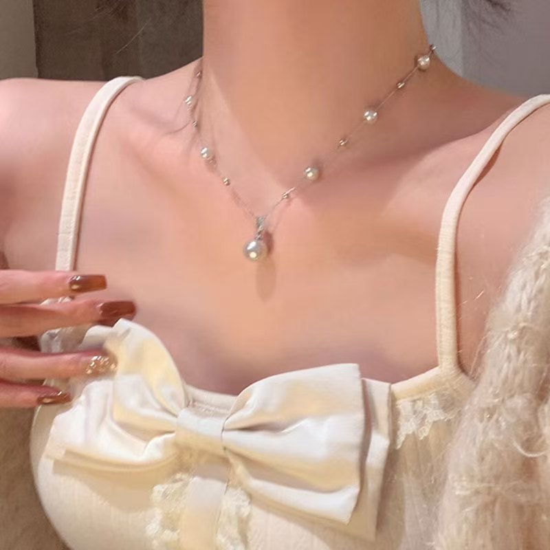 Collier de perles de luxe « Ciel étoilé » style français, création haut de gamme et élégante, style ras du cou, personnalité raffinée et polyvalente_voghion.com