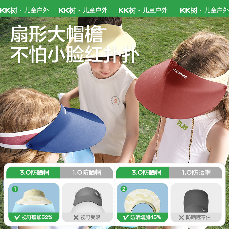 Sombrero de protección solar KK Tree, sombrero de sol de verano para exteriores para niños y niñas, sombrero de sol para bebés con ala grande UPF50+
