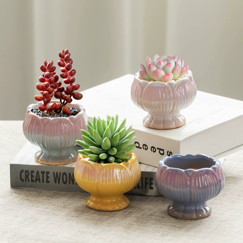 Креативный цветочный горшок для суккулентов керамический цветочный горшок с отверстием для рта бытовой Настольный Крытый мясной горшок оптом
