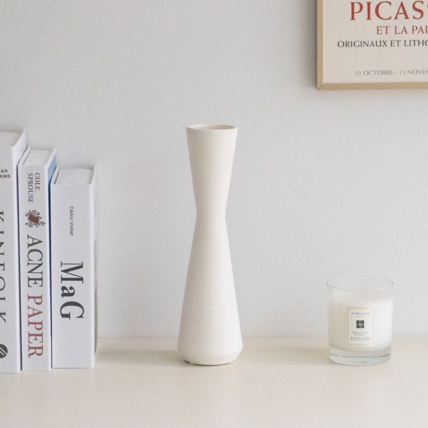 Minimalista moderno inswind creativo artístico de rayas de cerámica vasos de flores de escritorio de la sala de estar decoración de ornamentación
