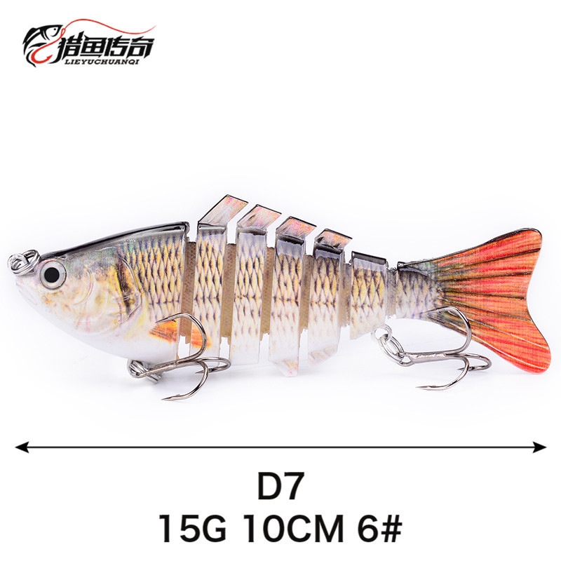 Fabricante 7-Sección 10cm multi-Sección cebo de plástico cebo duro falso cebo simulación biónica de agua dulce Luya cebo