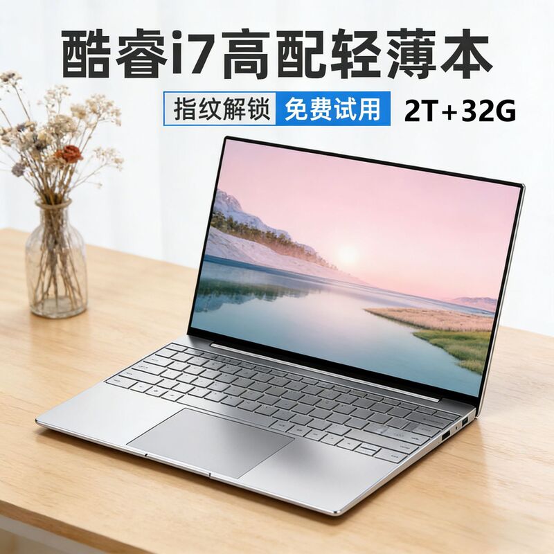 2026 Brand New 15.6inch Core I7 Level Laptop Thin and Light Gaming Office Notebook Design Cross-Border Wholesale