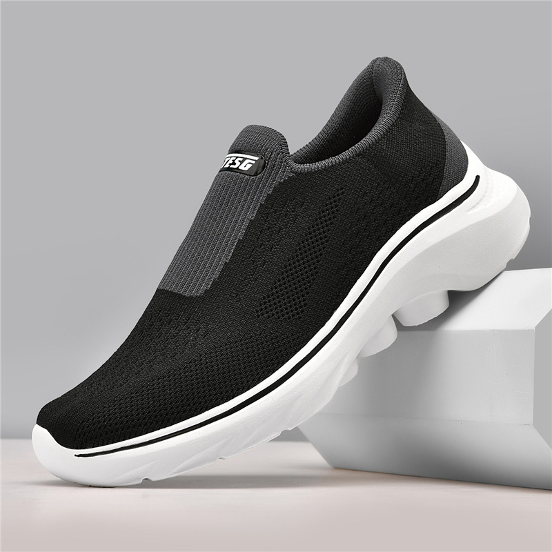 2026 New Cross-Border Slip-On Men's Shoes, Export Soft-Soled Non-Slip Breathable Shoes for the Elderly, Comfortable Walking Shoes for Middle-Aged and Elderly People