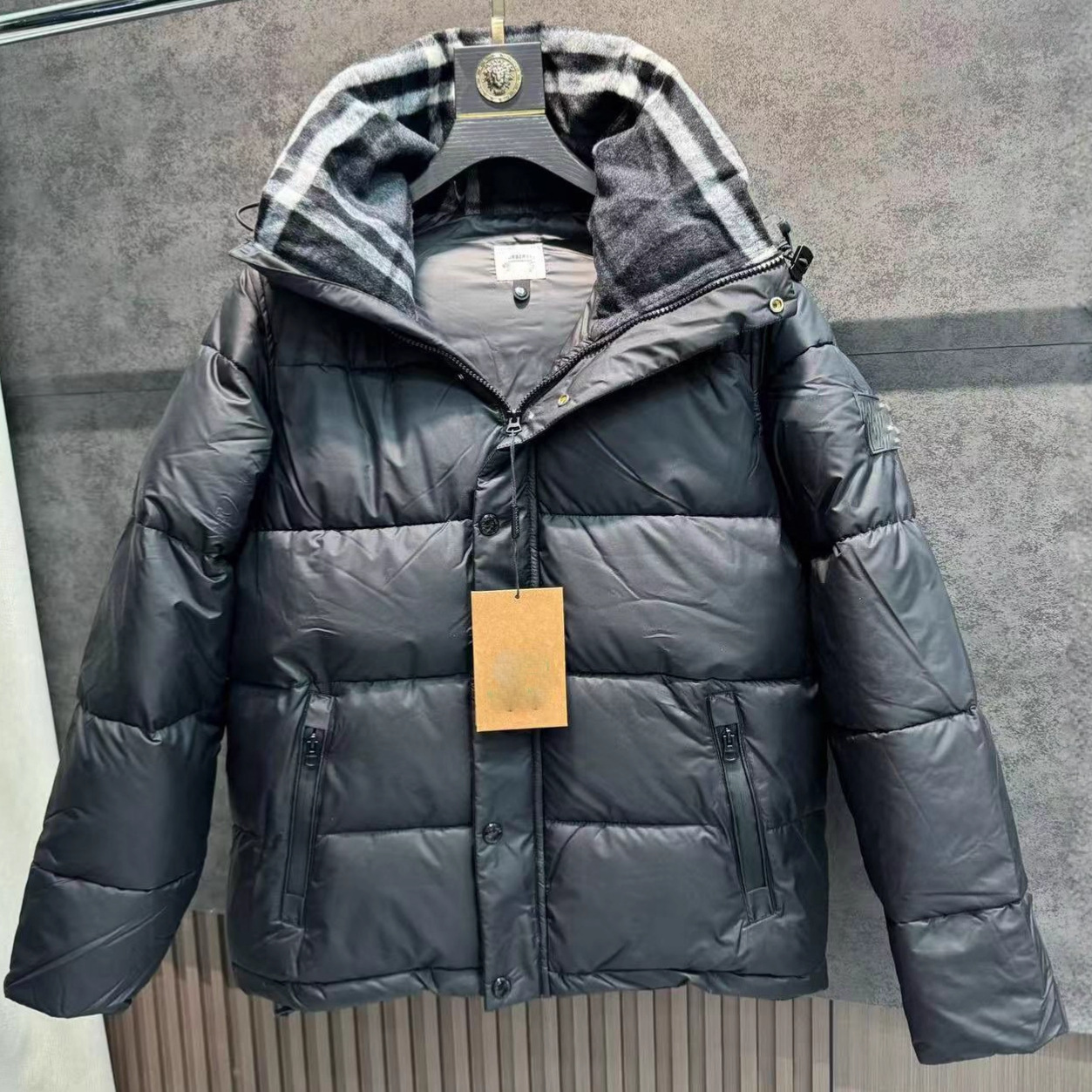 跨境高版新款巴家情侣款羽绒服棉外套可拆卸脱袖背心款男女士夹克