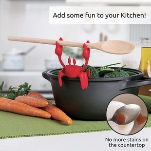 Red crab silicone tableware holder stove silicone spoon holder heat-resistant bracket non-slip chopsticks holder stove steam releaser
