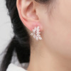 Fashionable classic earrings, zirconium, Korean style, simple and elegant design, micro incrustation, wholesale