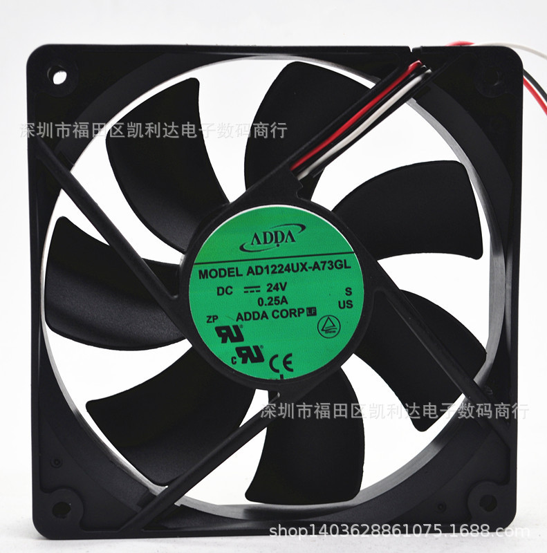 原装ADDA AD1224UX-A73GL 24V 0.2 12025 12CM 3线 变频器风扇