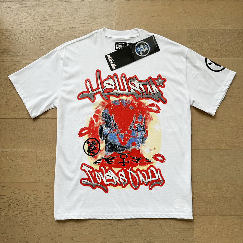 新型美潮Hの星シリーズプリント双紗純綿カジュアル男女夏カジュアルゆったり半袖tシャツ|undefined