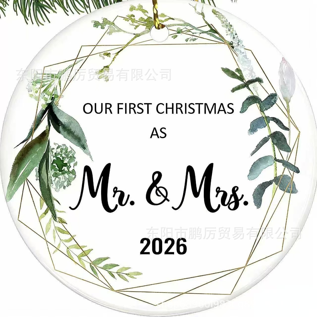 2026跨境陶瓷新品挂件圣诞节送爱人朋友的装饰品挂饰