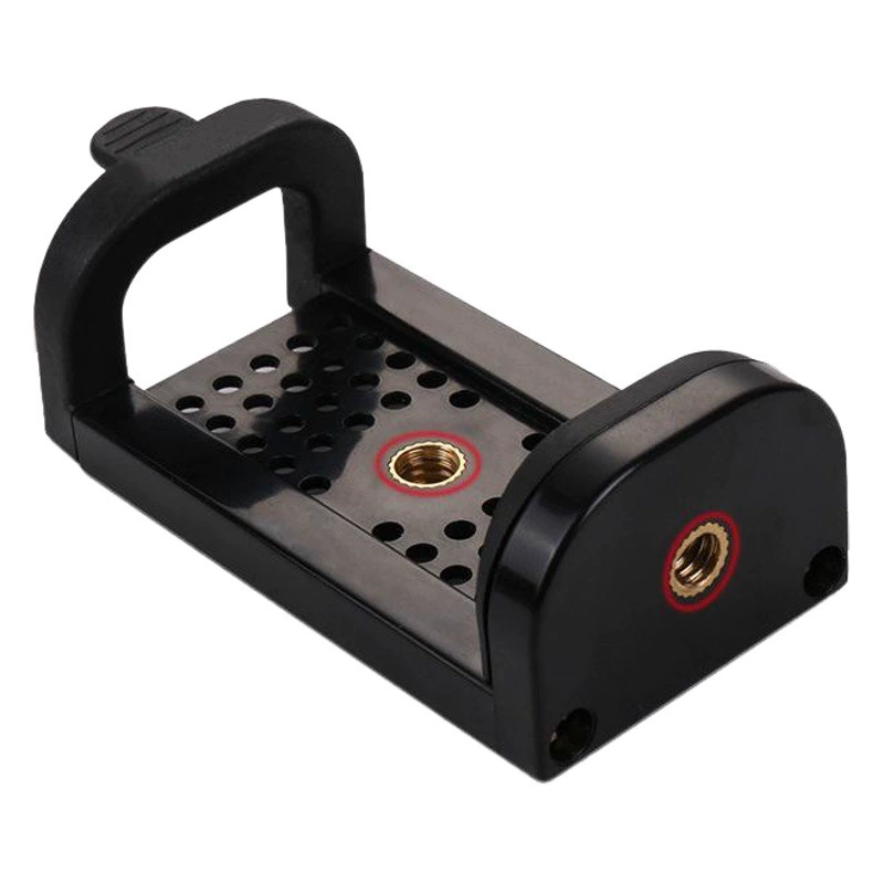 Зажим для чехла телефона в форме ромба, подставка для прямой трансляции № 2, аксессуар для селфи-палки с двумя отверстиями под винты, многофункциональный.