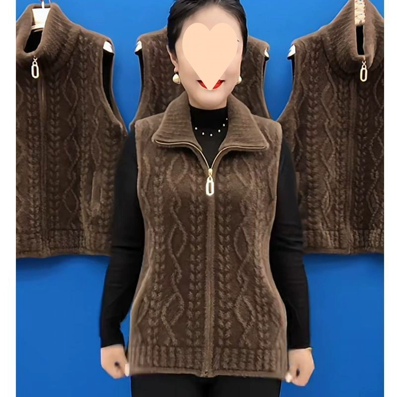 Женский бархатный жилет из искусственного норкового бархата для мамы на осень и зиму, свободный и стильный, бархатный и утолщенный короткий жилет для женщин