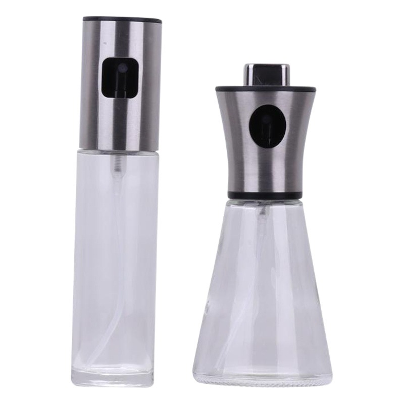 304 botella de spray de aceite de acero inoxidable tipo de prensa olla de aceite botella de vinagre botella de aceite de vidrio de cocina botella de aceite de control de aceite de fitness olla de aceite