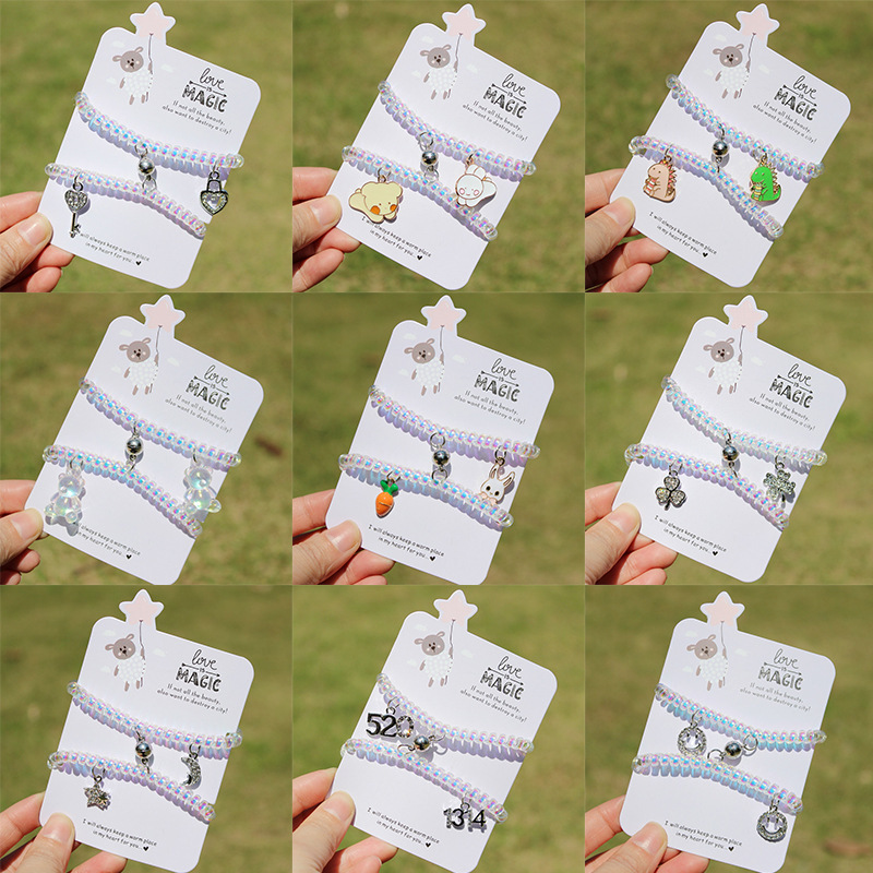 Children's bracelet cute girls' telephone line bracelet little girl cartoon accessories small free bear Korean style bracelet