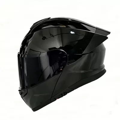 Motosiklet kaskı (dəbilqə), safety helmet - piano-black-black-tea-mirror-m-54-55