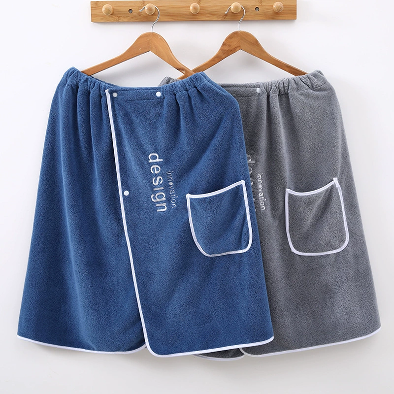 Трансграничная коралловая бархатная банная юбка для мужчин, носимое и оберточное утолщенное впитывающее банное полотенце, набор бытовых банных юбок для взрослых