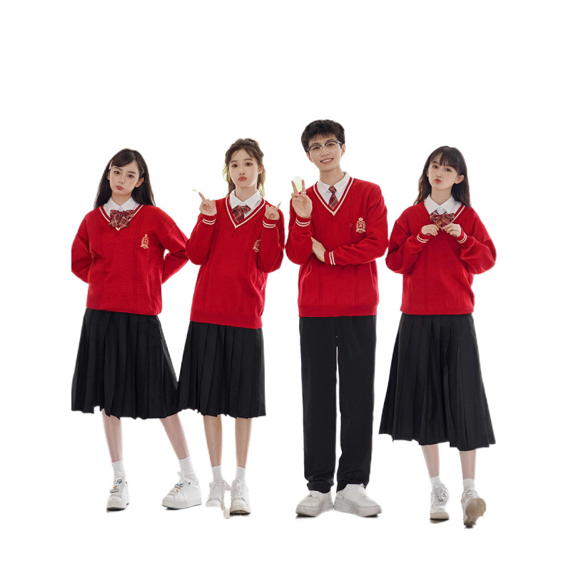 (2개) 대학 스타일 가을 중학교 고등학교 고등학교 학생 스포츠 회의 수업 교복 졸업 교복 합창 암송 공연 유니폼 세트 여성