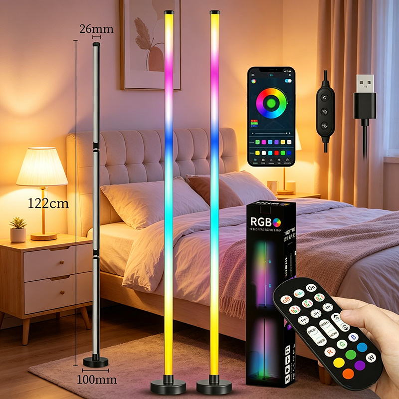 Moderno estilo minimalista pieza de suelo luz de atmósfera 5050rgb iluminación control remoto LED luz de atmósfera luz de suelo