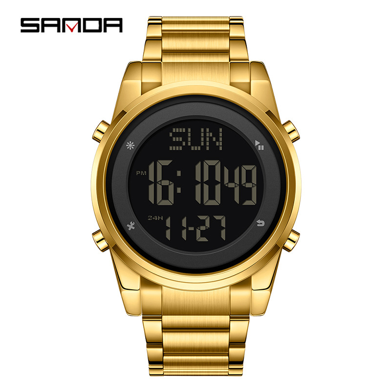 Sanda relojes adolescentes de secundaria primaria relojes de pulsera masculinos nocturna despertador impermeable multifuncional al por mayor