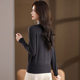 2025秋冬新韩版气质百搭针织假两件毛衣中青年妈妈装时尚女装上衣，女装针织衫/毛衣，妃慕昵服饰