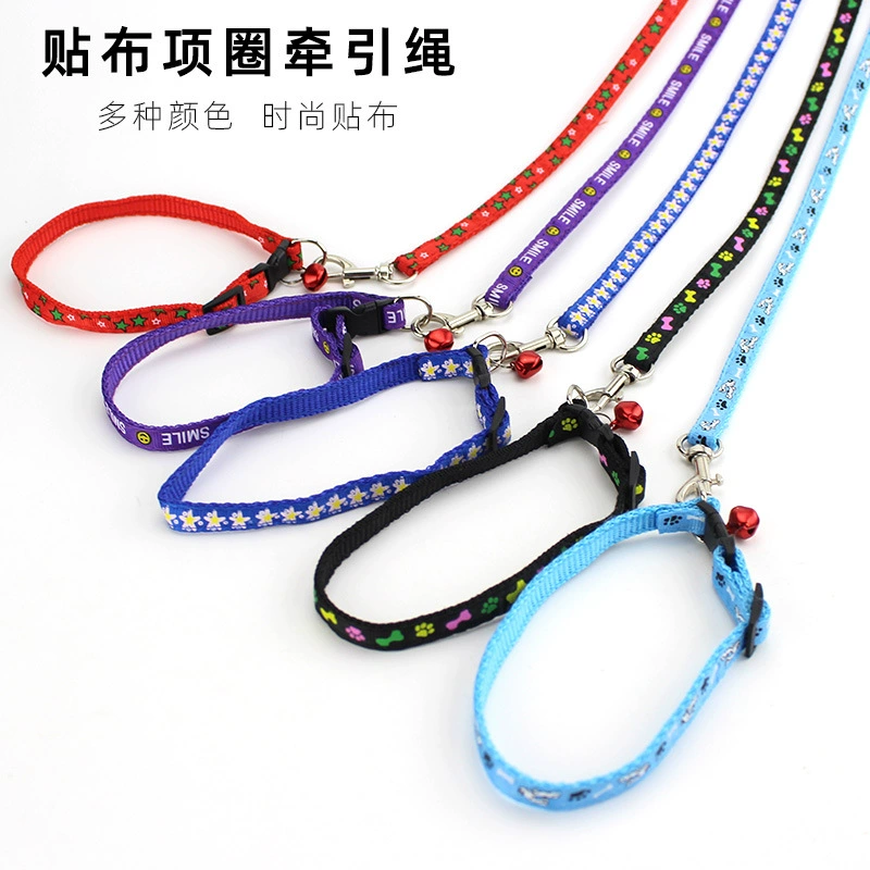 Оптовая печатных патч ПЭТ поводок воротник кошка поводок собака поводок шеи ремень собака поставок