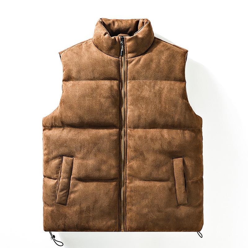 2025 Suede Casual Vest for Men and Women, Cross-Border Autumn and Winter Thickened Solid Color Couple's Fashion Stand Collar Cotton 2025 Suede Casual Vest for Men and Women, Cross-Border Autumn and Winter Thickened Solid Color Couple's Fashion Stand Collar Cotton