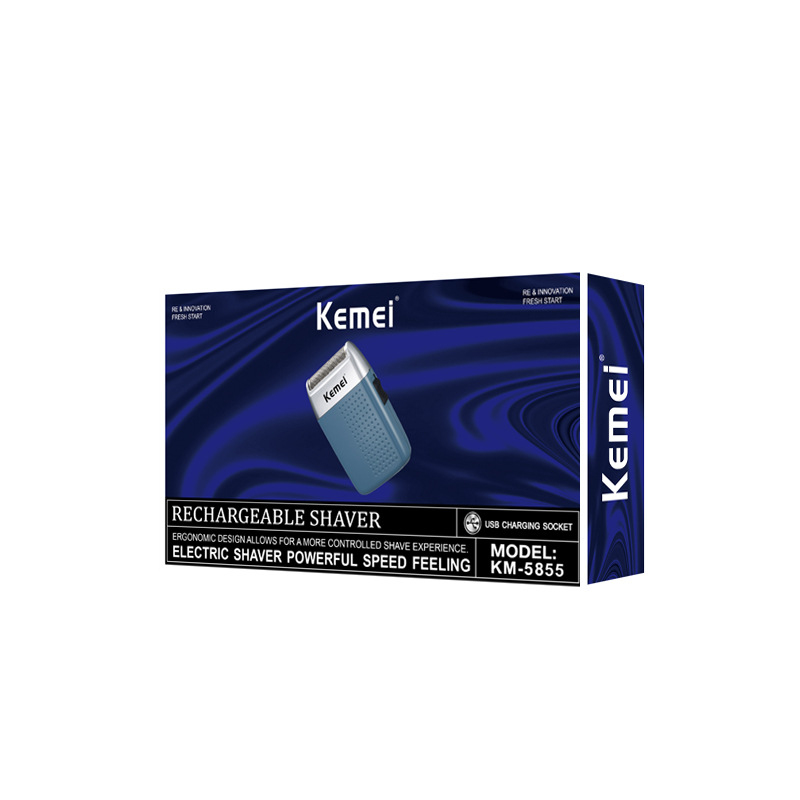 Afeitadora eléctrica Kemei para hombre, recortadora de barba recíproca, afeitadora doméstica, recortadora de barba flotante KM-5855.