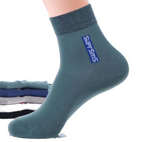 Socks men's anti-odor sweat-absorbent stockings mid-calf sports socks spring, summer, autumn and winter business men's socks basketball socks trendy