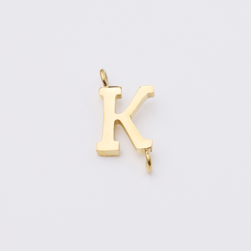1 Piece Stainless Steel None 18K Gold Plated Rose Gold Plated Letter Pendant display picture 11