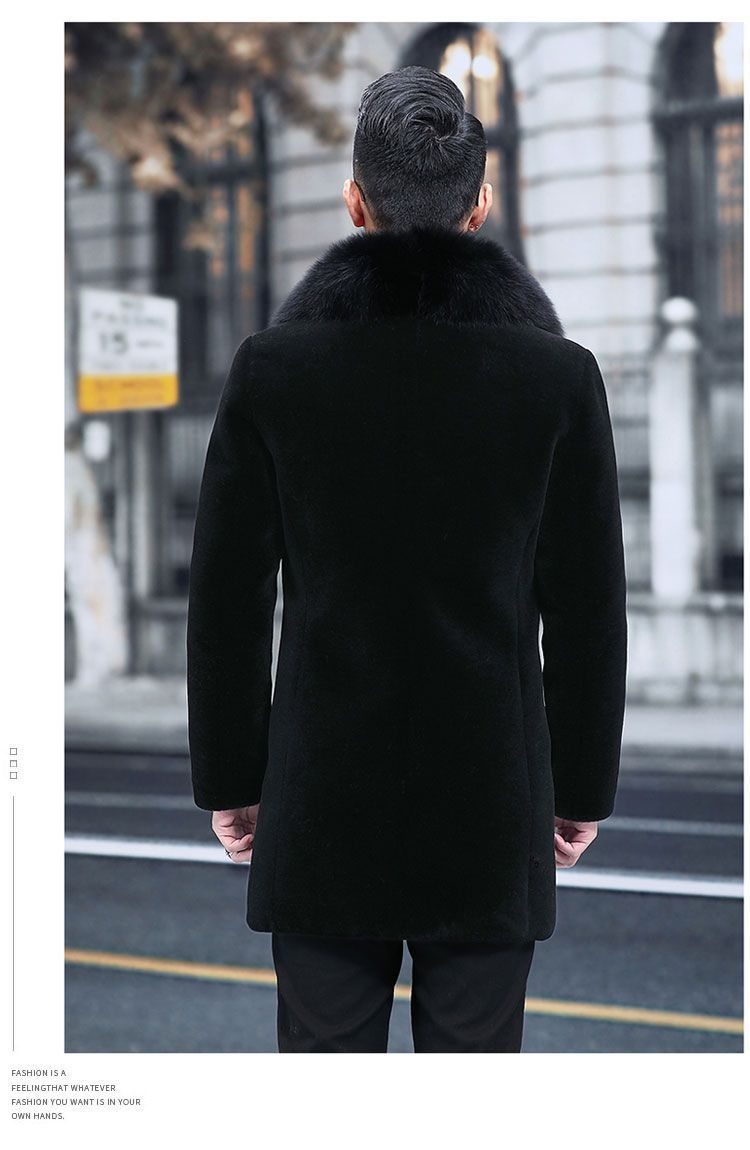 Men's Mink Coat Faux Fur Coat Winter Mink Velvet Hooded Jacket