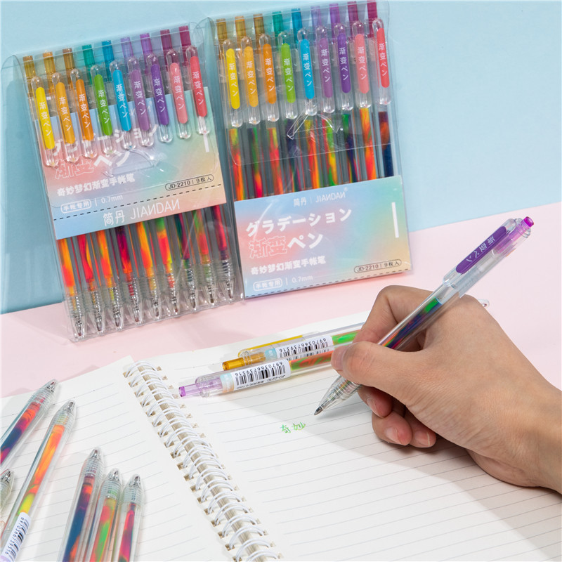 Dream Gradiente Creativo Bolígrafo de cuenta manual Bolígrafo multicolor Bolígrafo de color en caja Juego de nueve colores Bolígrafo de color Morandi