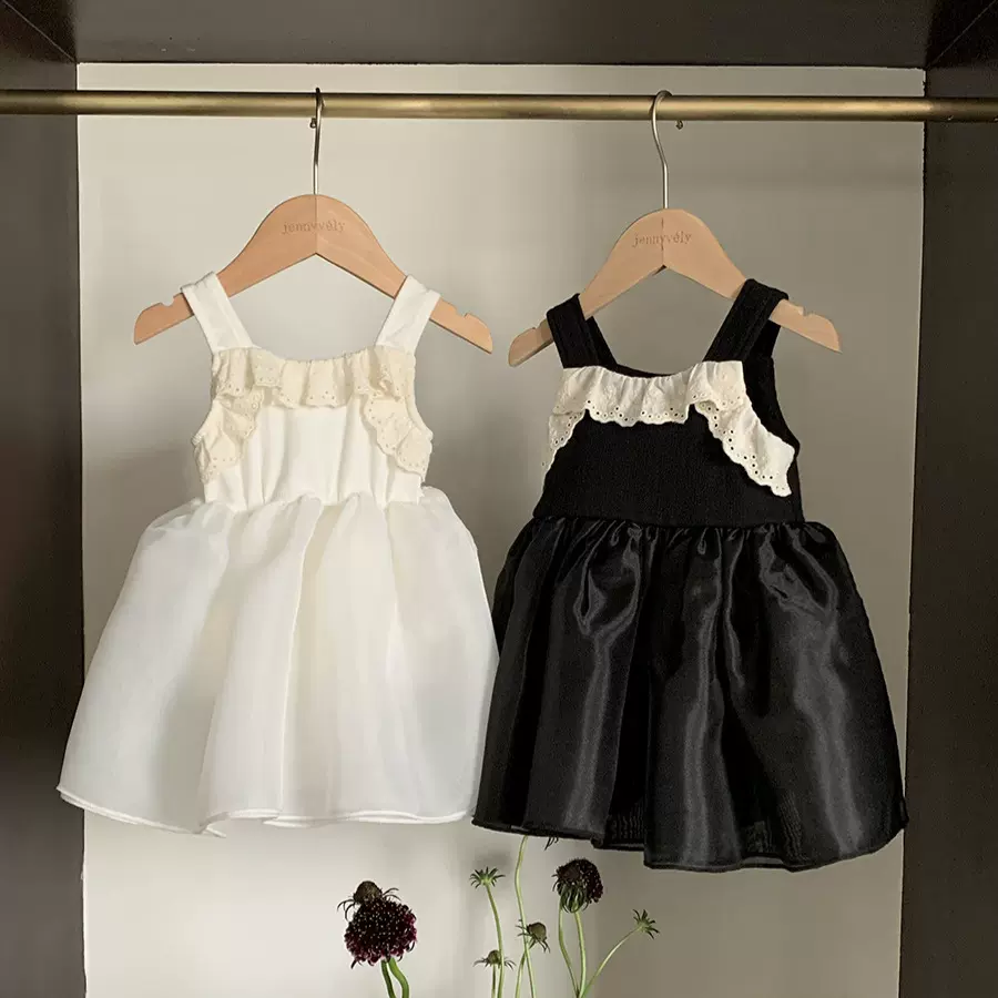 女宝宝百天周岁礼服婴幼儿公主爬服裙夏季吊带连体哈衣洋气纱裙