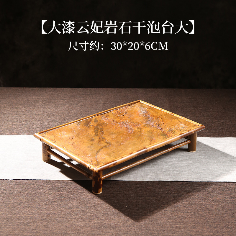 Hecho a mano gran pintura Yunfei roca oblicua pie burbuja seca bandeja de té Buda vientre cuadrado olla estante