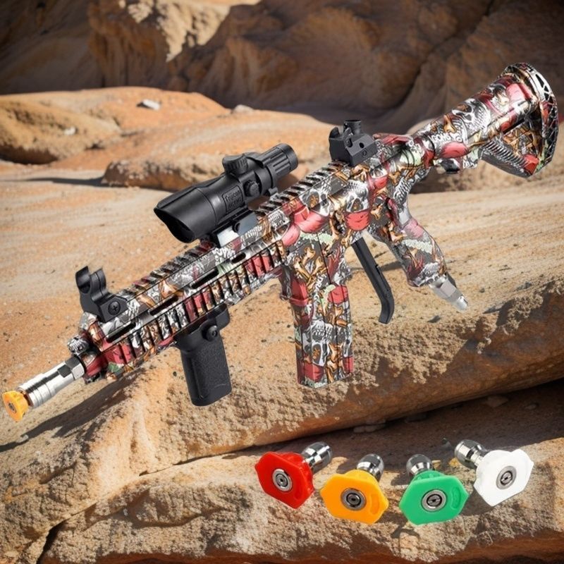 인터넷 연예인 세차총 M416 충전기 - 스테인레스 스틸 건 튜브 - 유니버셜 그린 - 풀세트 + 유지관리 도구 (천 + 전면 블록 + 내부 접착제)