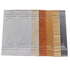 Wallpaper self-adhesive 3D three-dimensional wall stickers new Chinese style decoration living room aisle skirt anti-collision soft bag stickers wholesale self-adhesive