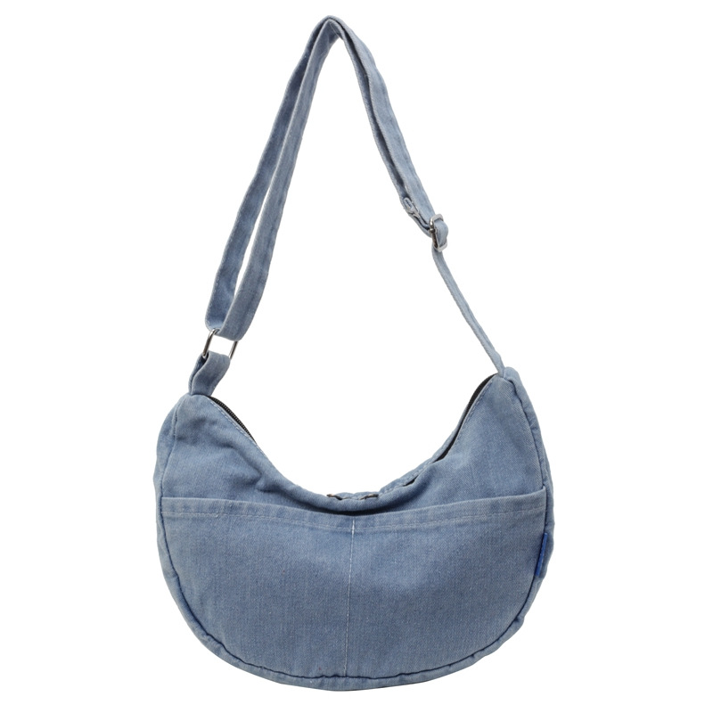 Bolsa de hombro de color sólido bolsas de bolsas de hombro retro vaqueros bolsas de lona de viaje femeninas simples bolsas de clase de estudiantes