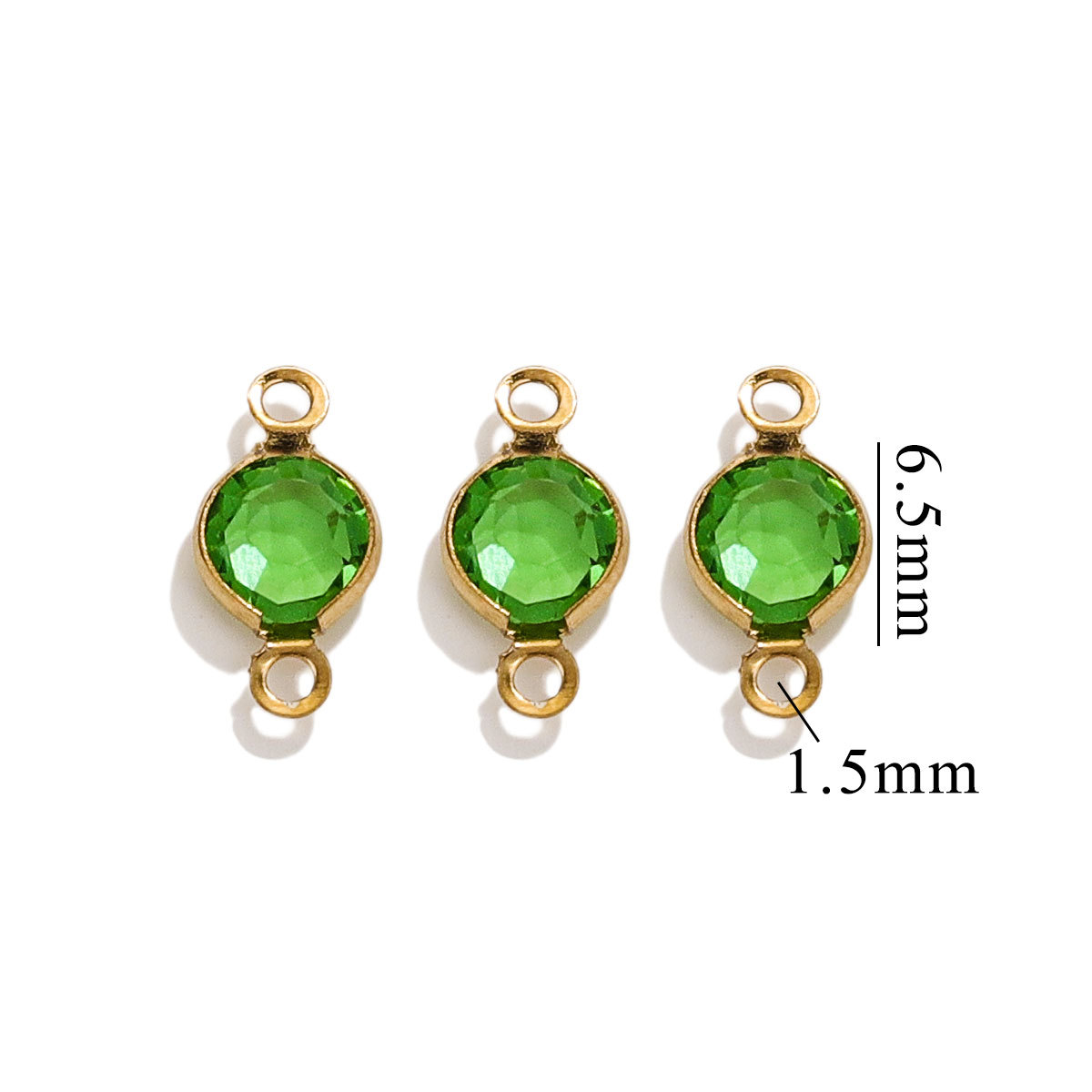 Accesorios redondos de acero inoxidable de color simple conector de cristal DIY joyería cadena collar de pulsera redonda