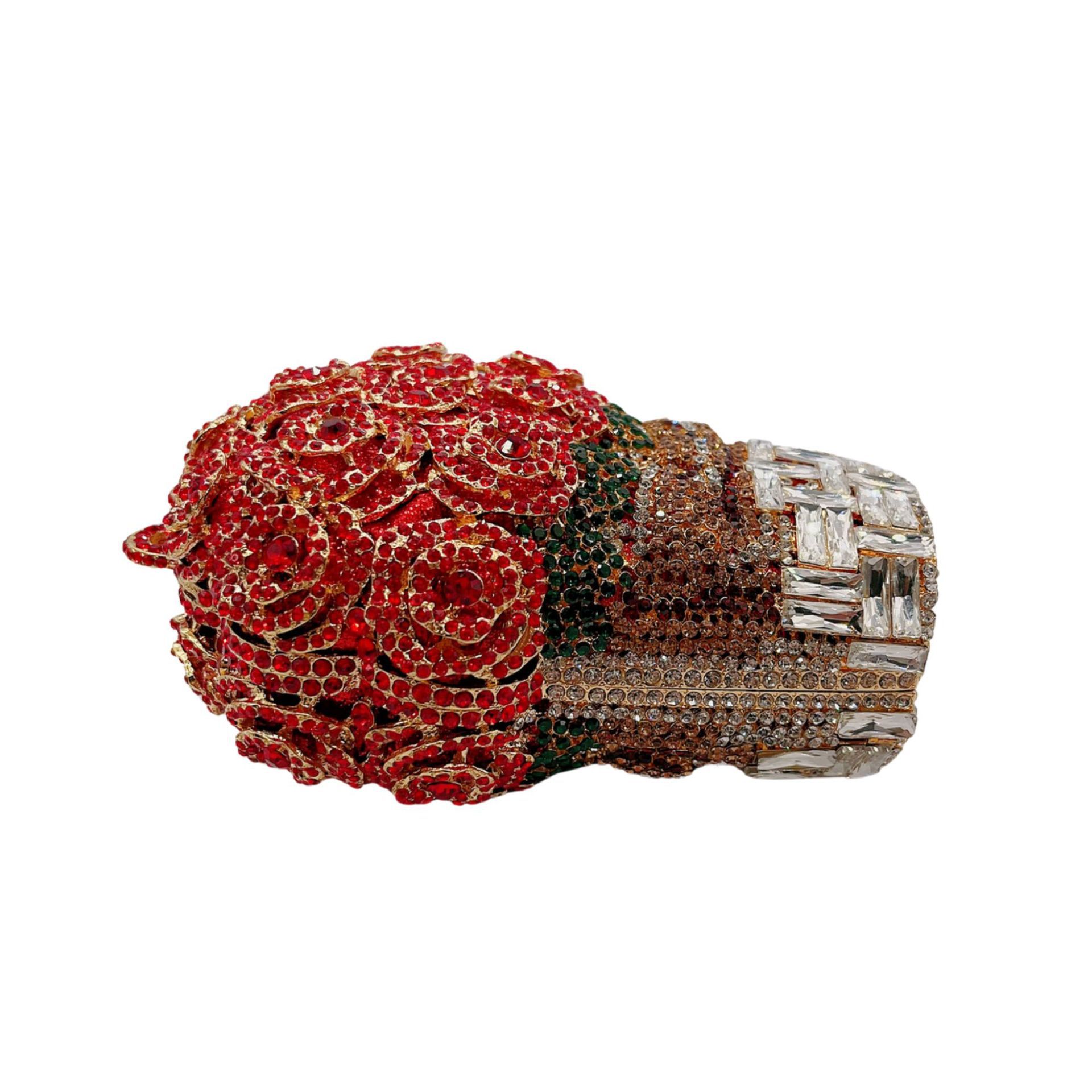 Selección estricta transfronteriza bolsa de cena de moda europea y americana bolsa de fiesta de mano con forma de canasta de flores bolsa de diamantes bolsa de banquete dura