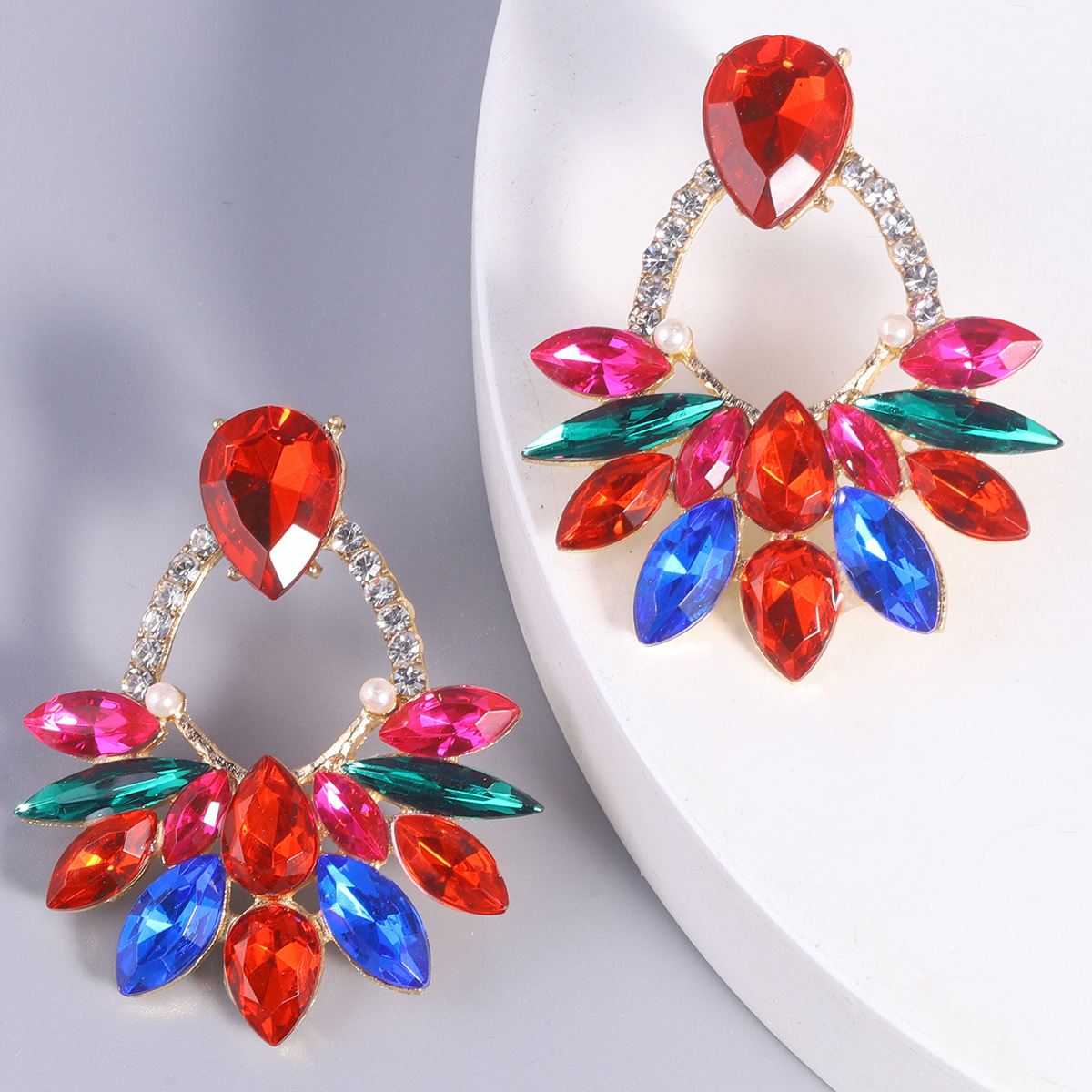 Acrylic Inlay Material Drop Earrings Classification 1 Pair Elegant Geometric Alloy Drop Earrings
